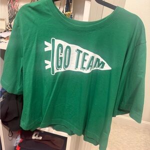 Anthropologie Green 'Go Team' Graphic T-Shirt